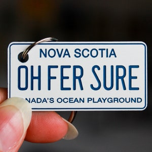 Customizable Personalized Engraved Plastic Keychain Canada License Plate Nova Scotia