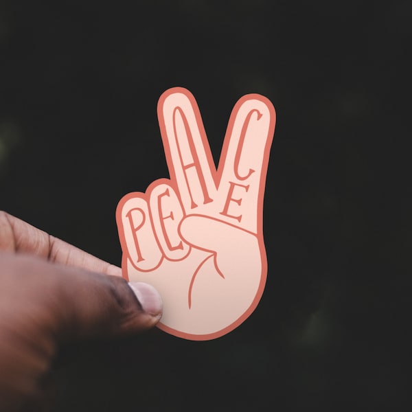 Peace Sign Hand Sign Vinyl Sticker