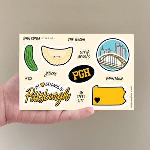 Black and Gold Pittsburgh Vinyl Sticker Sheet