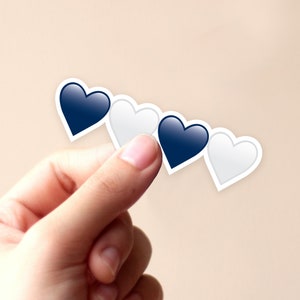 Blue and White Hearts Penn State College Football Vinyl Sticker