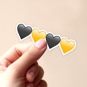 Black and Gold Hearts Pittsburgh Football Vinyl Sticker