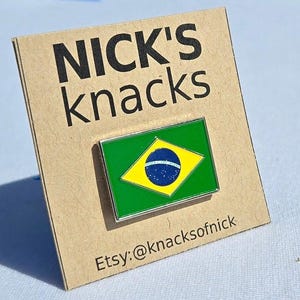 Brazil Flag Small Lapel Pin (1 in, 25.4 mm)