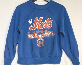Vintage 1986 NY Mets World Champions Sweatshirt Youth Medium USA Made 80s MLB