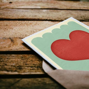 Carte de voeux Saint-Valentin, carte romantique pour elle, carte d'amoureux, carte de voeux rétro nostalgique