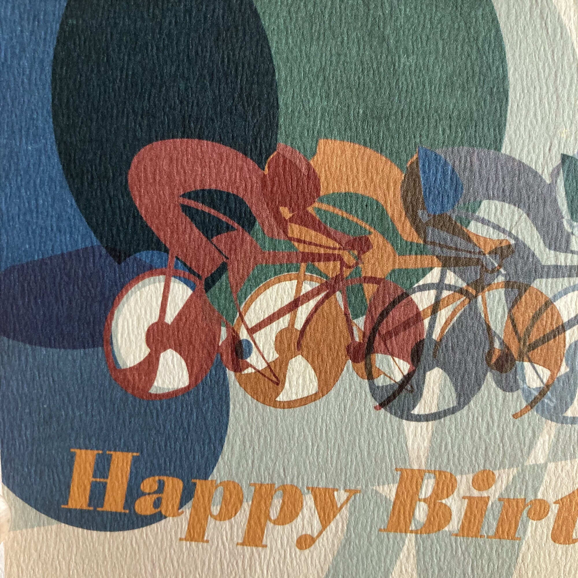 Kingfisher Cycling-Themed Birthday Card For Men - Embossed Silver Foil, 190x133mm With Envelope