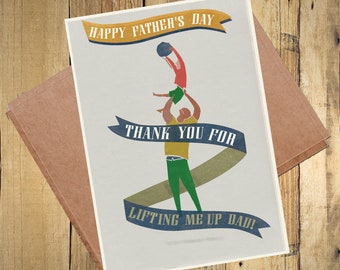 Happy Father's Day Card, Thank you for lifting me up, Father's Day Celebration