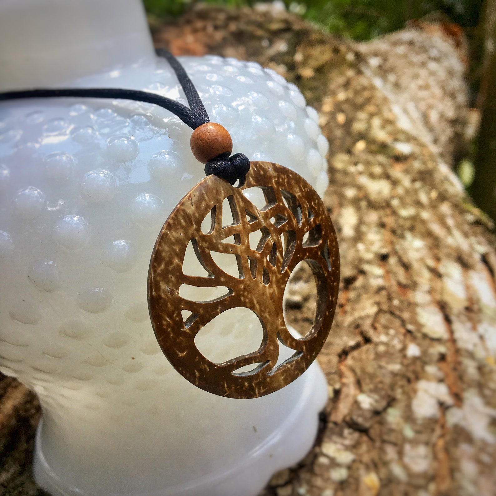 Coconut shell Necklace100 Handmade pendant natural Etsy