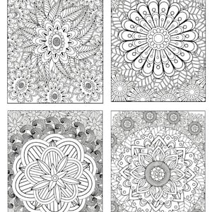 150+ Flower Mandala Kaleidoscope Coloring Pages | Abstract Coloring Pages, Stress Relief Coloring, Instant Download, Digital Printable PDF