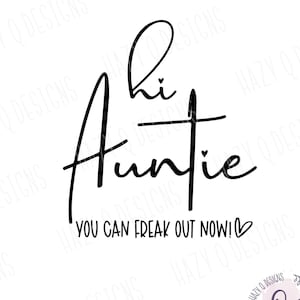 Hallo Tante SVG, Tante Baby Ankündigung SVG, stilvolle Tante-Shirt-Design, Geschenk für Tante svg, Silhouette Cameo Design, Cricut Design