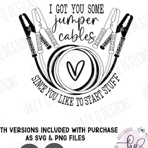 Jumper Cables svg, Sage And Hood, Spiritual Clipart, Digital Download, Since you like to start stuff, Funny SVG, Clean Version, Teen girl