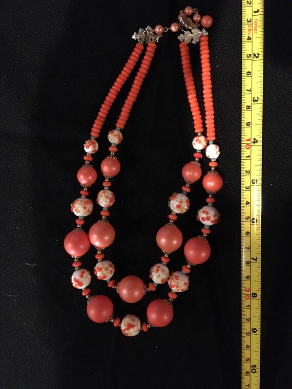 Magnificent Vendome Orange and White Beaded Neckl… - image 7