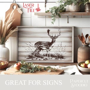 Laser Engrave File, Fallow Buck Svg, Lightburn Glowforge Digital ...