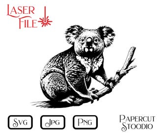 Koala Laser Engrave File, Wood Sign SVG PNG JPG (Digital Download)