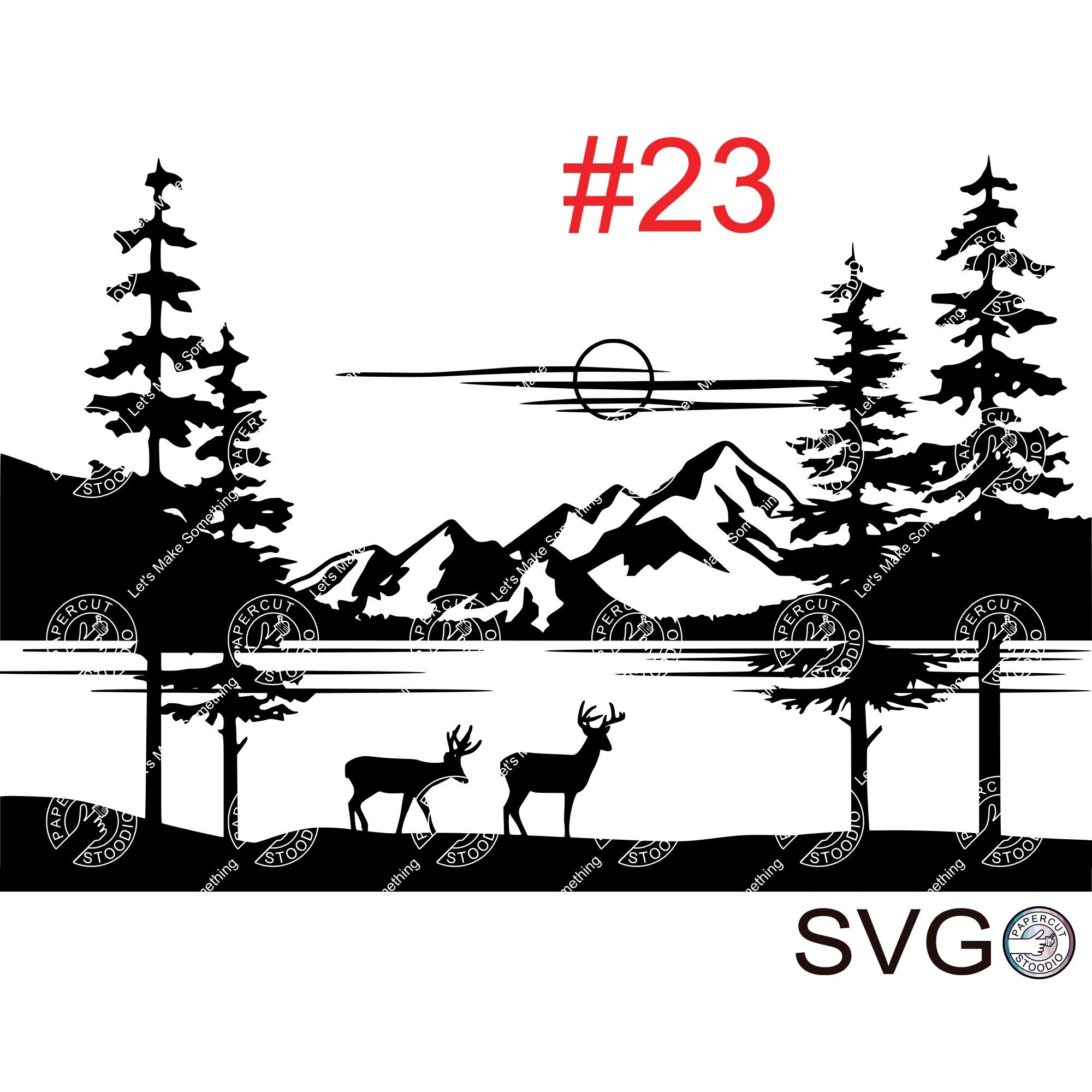 Deer Lake Svg Lake Scene Forest Camper Cabin Lake Life Cricut Etsy