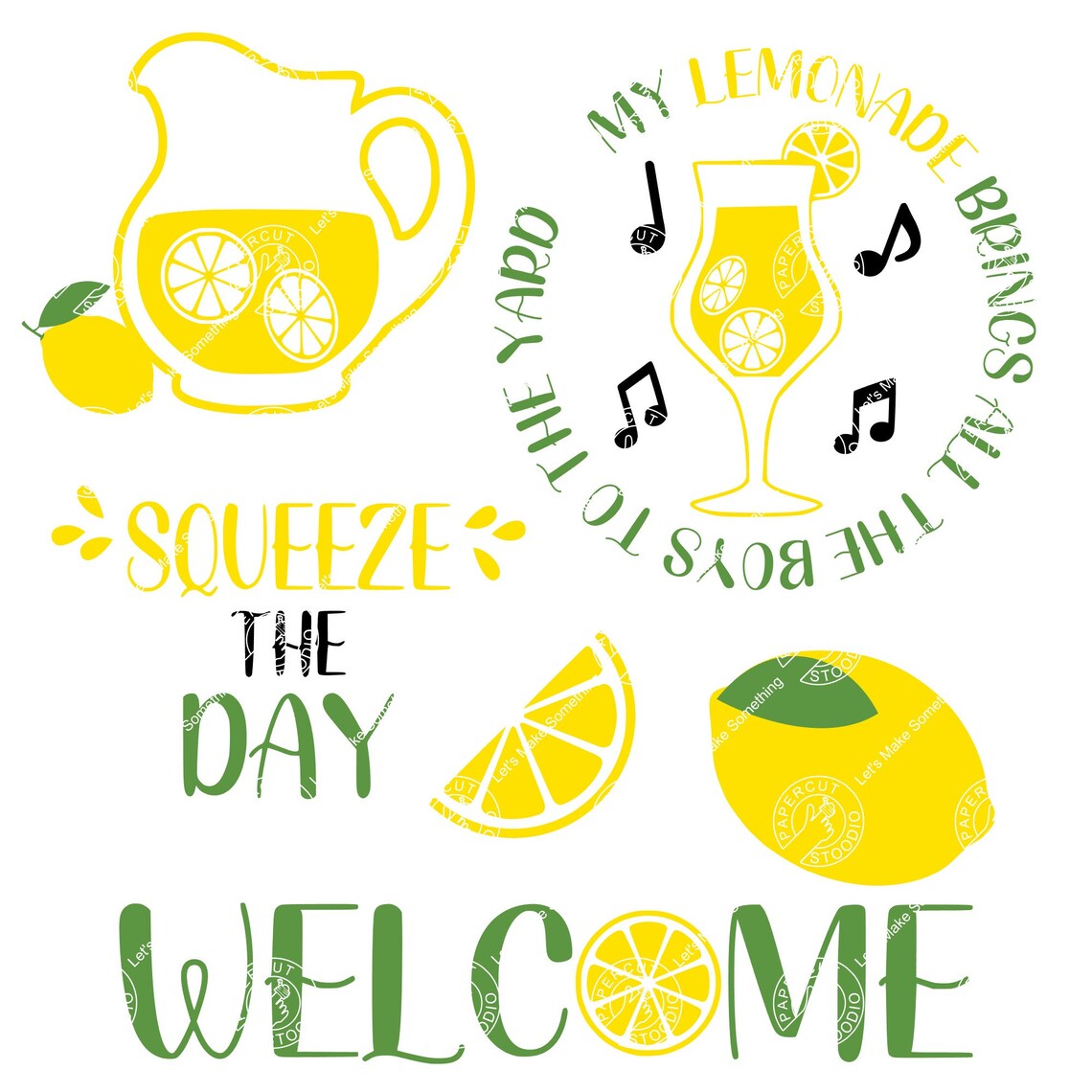 Lemon Bundle SVG Cricut Lemonade Lemon Tiered Tray Vintage | Etsy