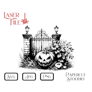 Laser Engrave File, Halloween Gate Svg, Digital Download Farm &  Farmhouse Decor Signs Cutting Board LightBurn GlowForge Personalize Gift