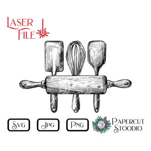 Lasergraveren bestand deegroller SVG, voor bakken Keukenschalen Borden Snijplank Lightburning Houtbewerking Gepersonaliseerde geschenken