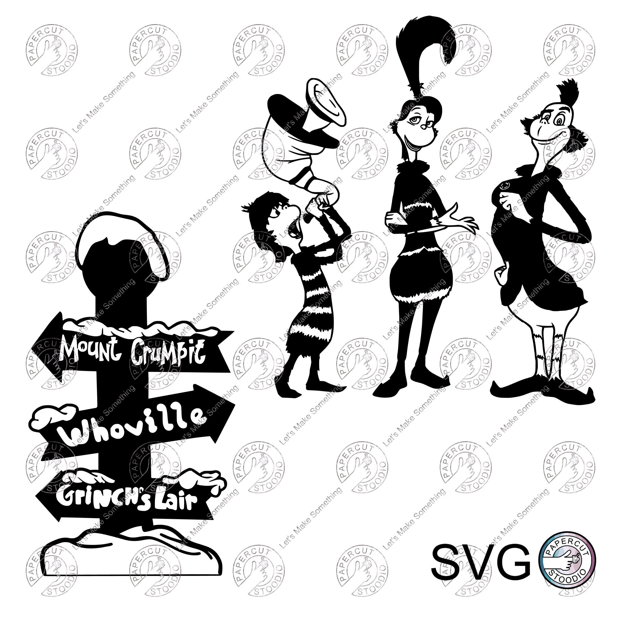 Grinch Whoville Bundle SVG Grinch Clipart Whoville Files for | Etsy