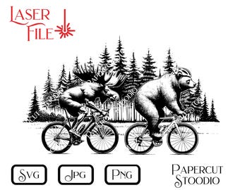 Campfire Pals Bike Ride Laser Engrave File, Wood Sign SVG PNG JPG (Digital Download)