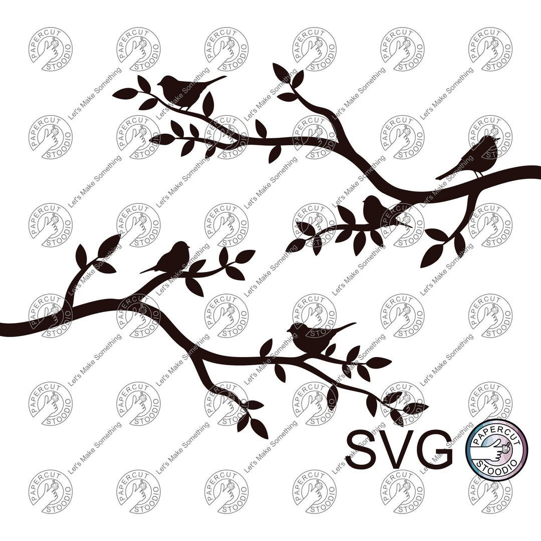 Branch Birds Svg, Cricut Silhouette Birds on a Branch Bird Lover Tree
