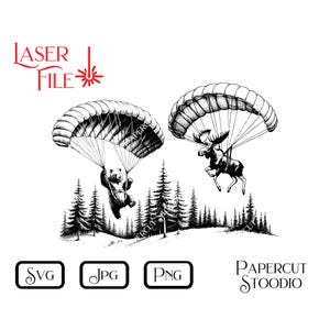 Lasergraveerbestand, Campfire Pals Paraglide Svg, digitale download voor lasergravure, humoristische snijplanken, cabinedecor, houten borden