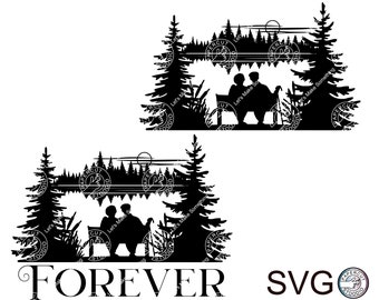 Lake Scene Forever Svg, Lake Forest Personalized Gift Couple Romance Love Anniversary Memorial Stickers Mug Shirt