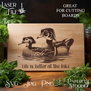 Wood Duck Pair Laser Engraving File | Rustic Wildlife SVG (digital ...