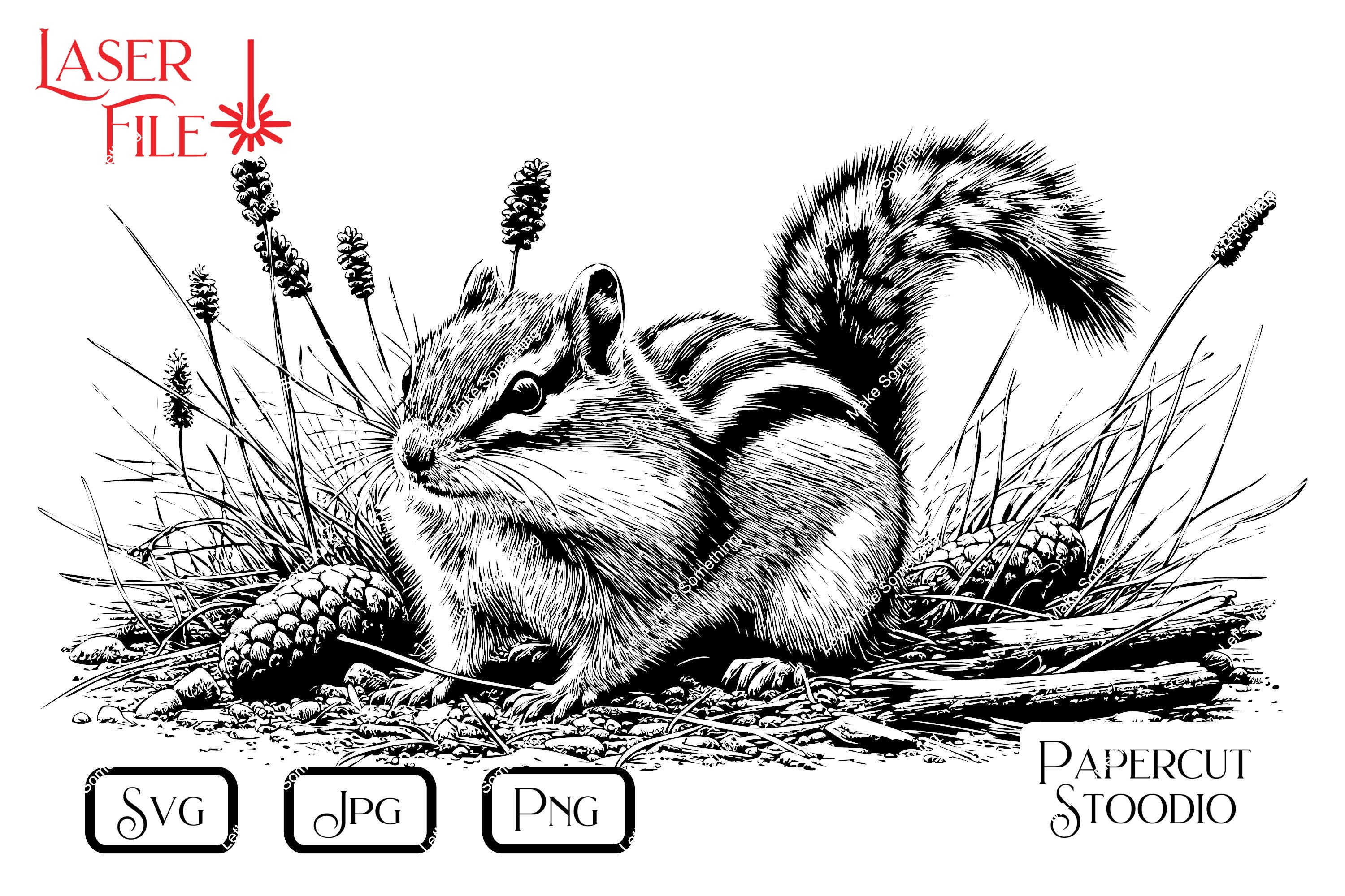 Foraged Svg Chipmunk Forage Laser Engrave File, Wood Art SVG PNG JPG (digital ...