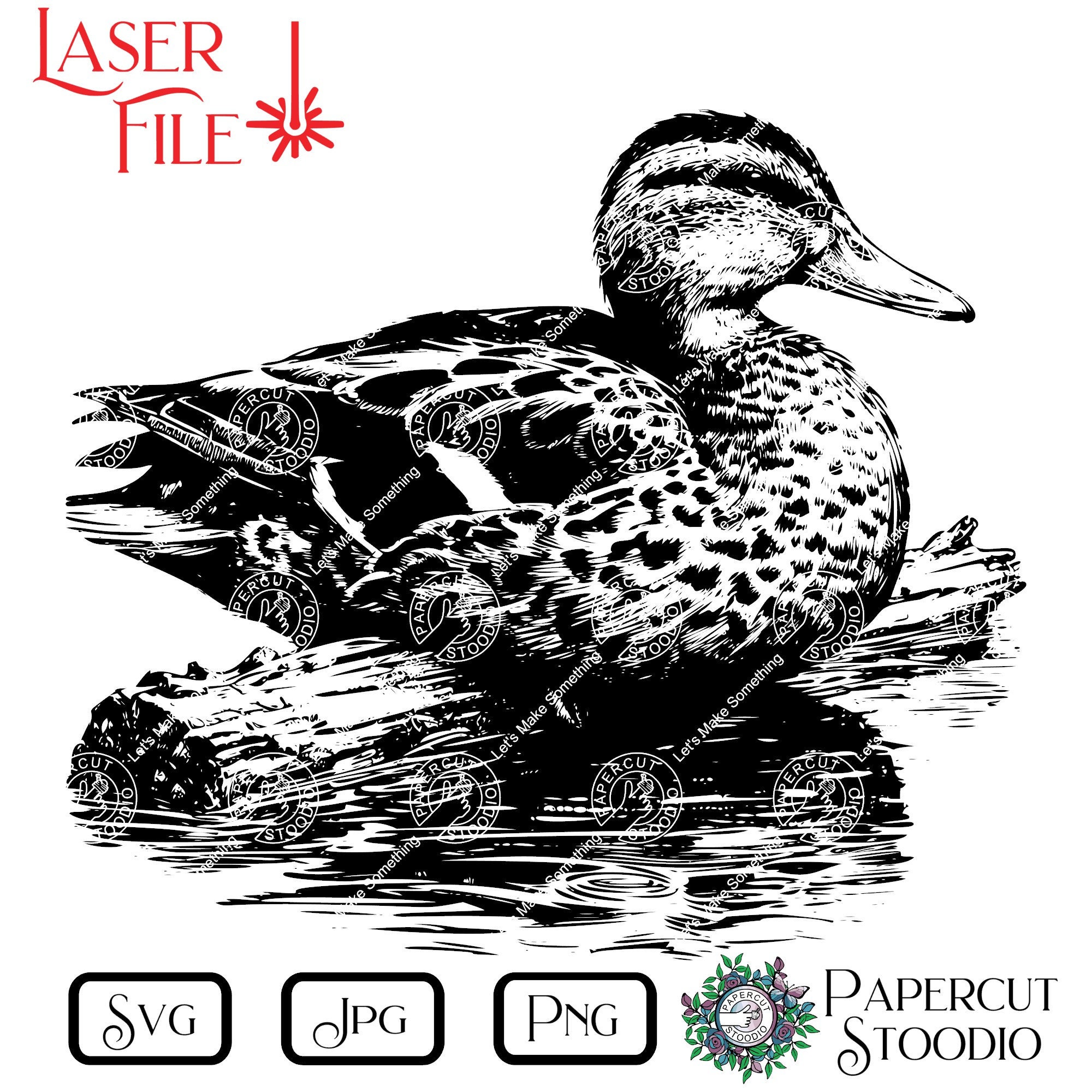 Laser Engrave File, Duck Chill SVG, Lightburn Glowforge Wood Burn Lake ...