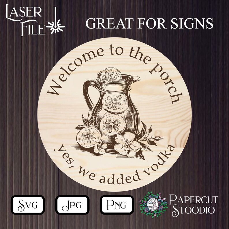 Wellcome Pitcher Lemonade Pitcher Laser Engrave File, Summer SVG PNG JPG (digital ...
