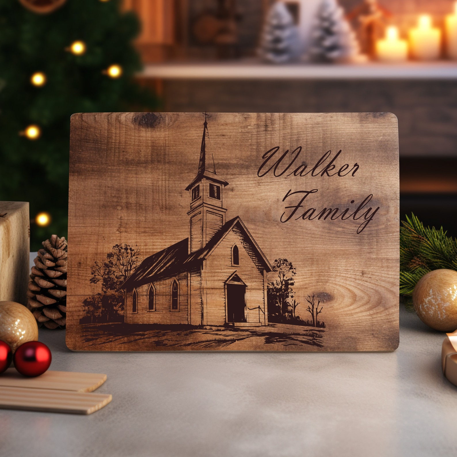 Laser Engraved Church SVG, Wood Sign, Charcuterie Board (digital ...