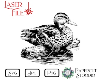 Laser Engrave File, Duck Chill SVG, LightBurn GlowForge Wood Burn Lake Life Cabin Sign Cutting Board Wood Art Wedding Family Gift Home Decor