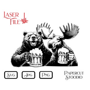 Lasergraveerbestand, Campfire Pals Cheers Beer Svg, digitale download voor lasergravure, humoristische snijplanken, cabine, houten borden, BBQ