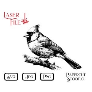 Fichier de gravure laser, Cardinal SVG, panneaux LightBurn GlowForge signes planches à découper pour Cabin Lodge Cottage rustique cadeaux personnalisés