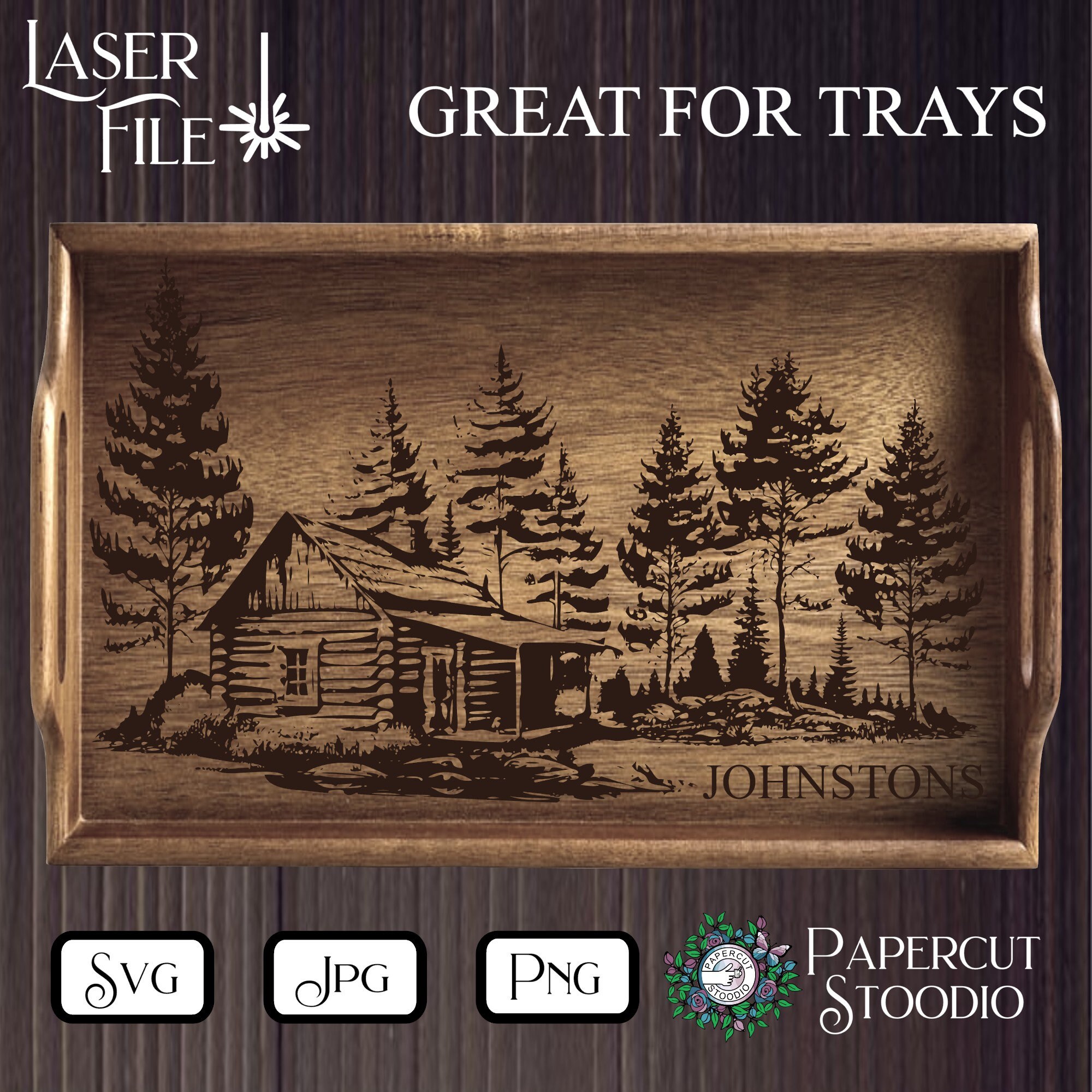 Rustic Cabin Laser Engrave File, Forest SVG PNG JPG (digital Download ...