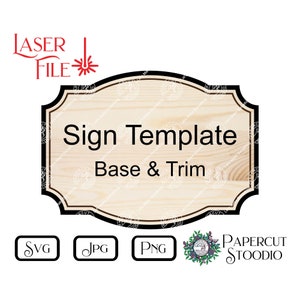 File tagliato al laser, modello di cartello SVG, cartello inciso al laser SVG LightBurn GlowForge Woodworking fai da te Cartelli in legno Download immediato Arredamento per la casa