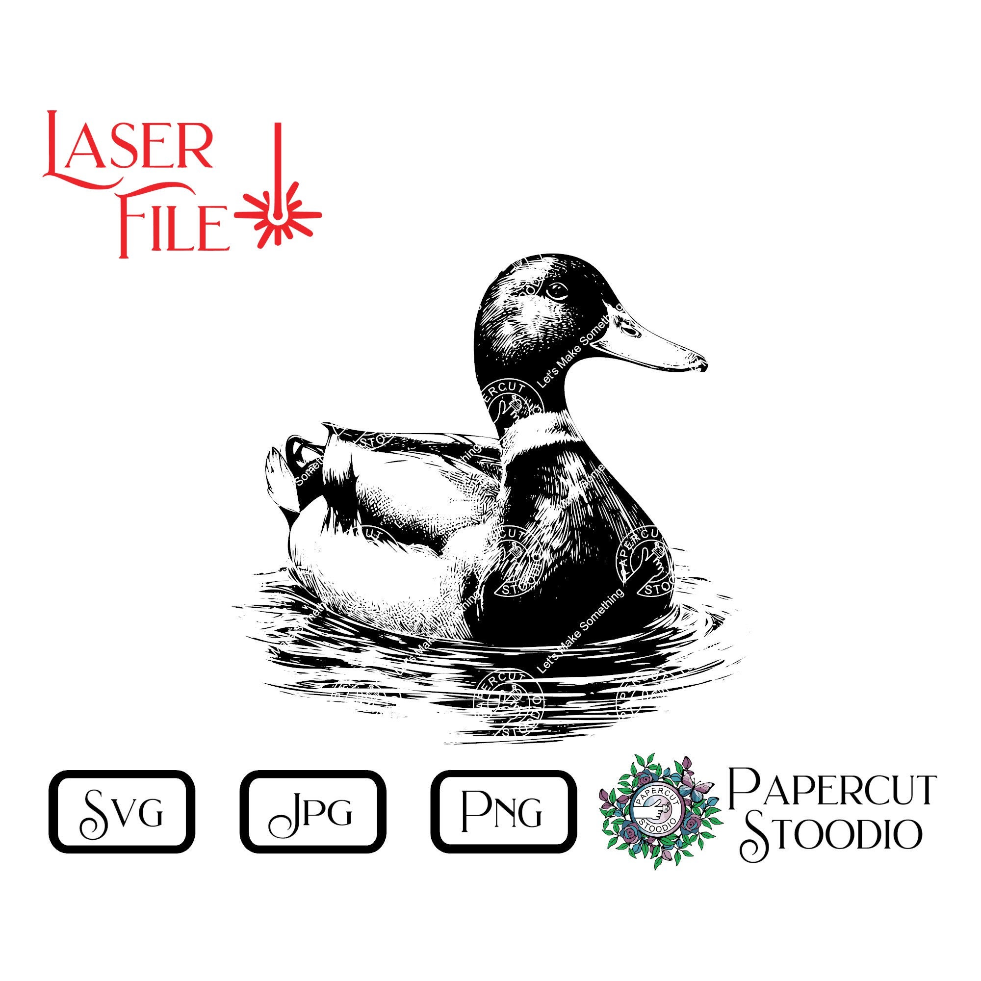 Mallard Duck Laser Engrave File, Lake Life SVG PNG JPG (digital ...