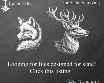 Deer & Fox TEST files for SLATE and ACRYLIC from my other Shop dedicated to Slate , Glass and Acrylic Engraving - Vivid Oak Graphics