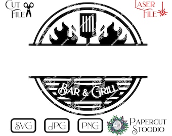 Grill Sign SVG, Laser Engrave File, BBQ Decor (Digital Download)