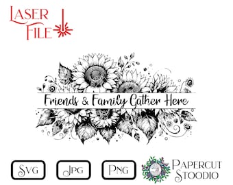 Laser Engrave File, Gather Here SVG,  LightBurn GlowForge File for Wood Cutting Boards, Signs, Farmhouse Decor, Kitchen Sign, & Gifts