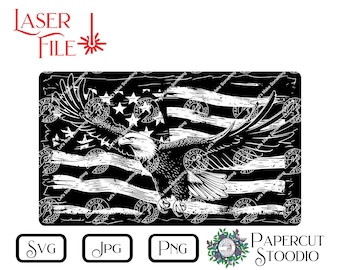 Laser Engrave File, America the Free SVG, LightBurn GlowForge Proud America Patriotic DIY Woodworking Signs Personalized Gifts