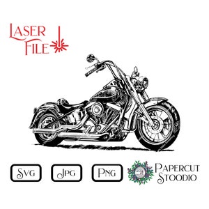 Lasergraveerbestand, motorfiets SVG, werkplaats Garage Man Cave LightBurn GlowForge houtverbranding DIY snijplank hout teken cadeau Home Decor