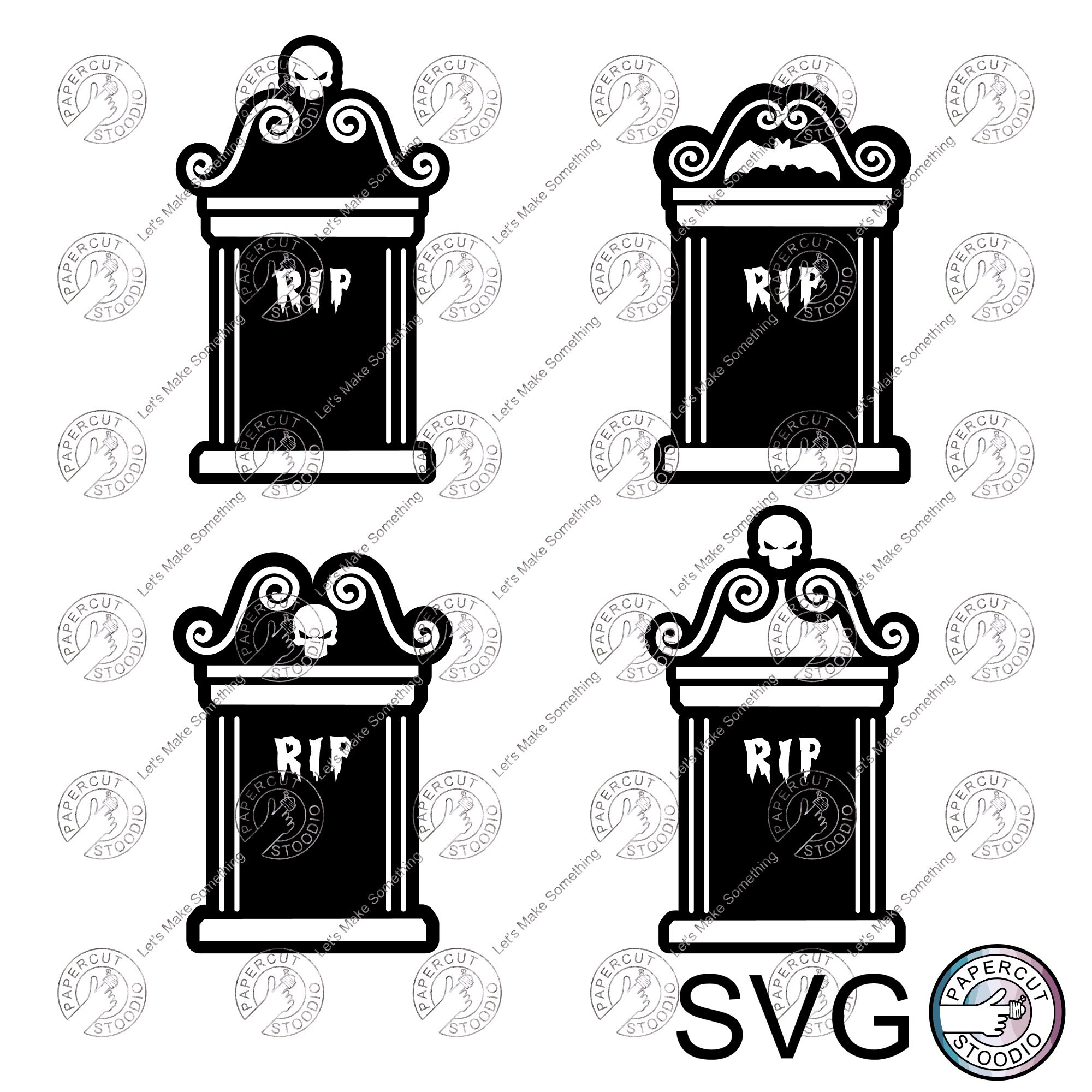 Halloween Tombstones Svg for Cricut Silhouette Crafts - Etsy
