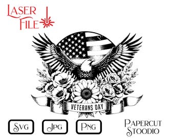Aquila del Giorno dei Veterani in formato SVG, file per incisione laser (download digitale)