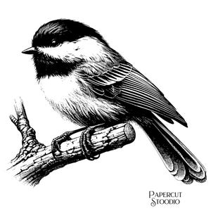 Black Capped Chickadee Laser Engraving File, SVG PNG JPG, LightBurn, GlowForge, Rustic Cutting Boards