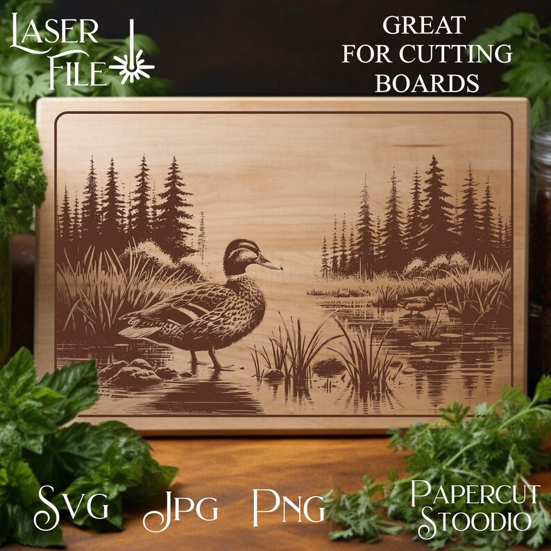 Forest Duck Laser Engrave File, Wood Sign SVG PNG JPG (digital Download ...