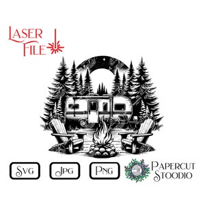 File di incisione laser, Camping Nights SVG, LightBurn GlowForge Wood Burn Download digitale Cartello in legno Regalo personalizzato Decorazione per la casa Tagliere