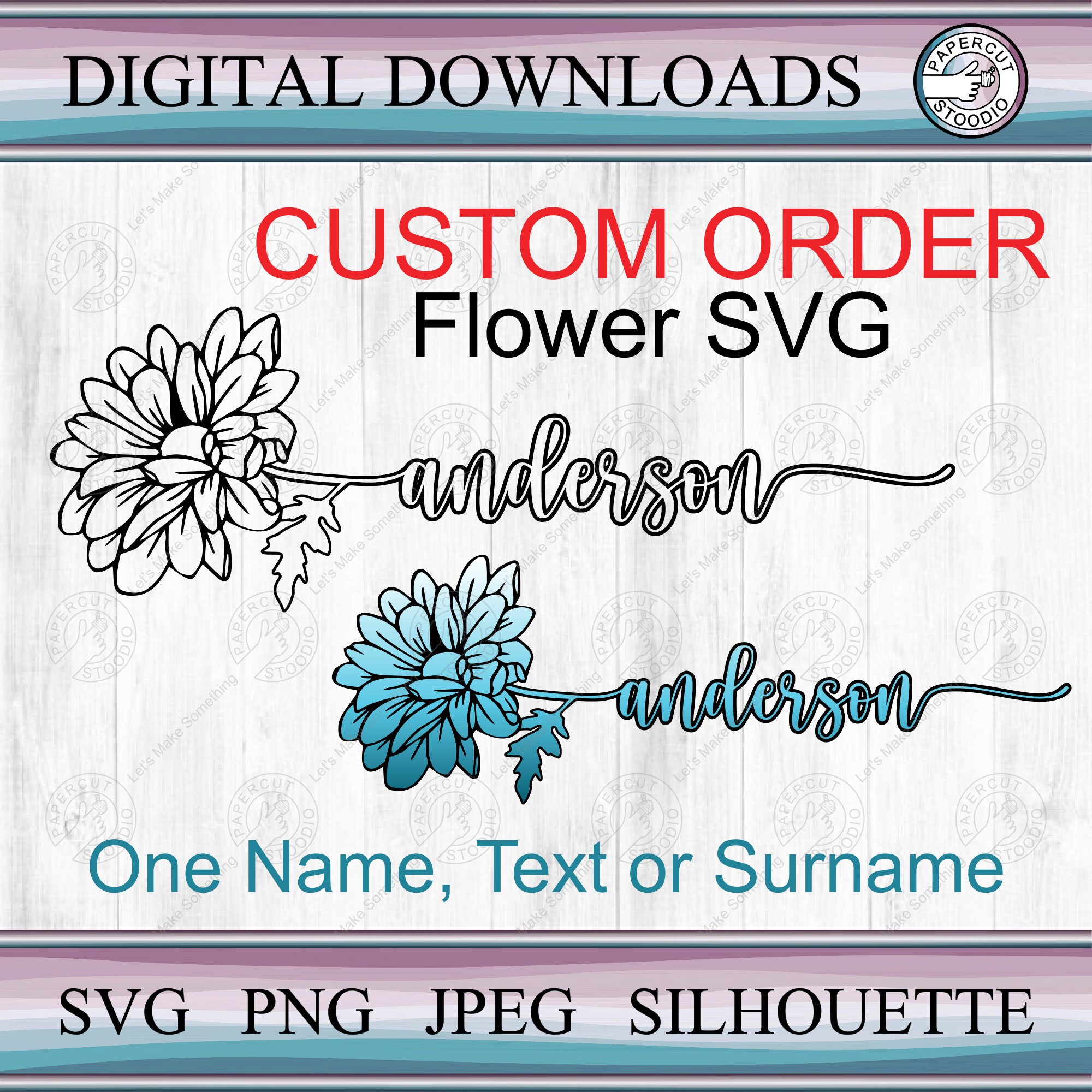 Personalized Name Flower Custom Word Flower or Family Name Etsy