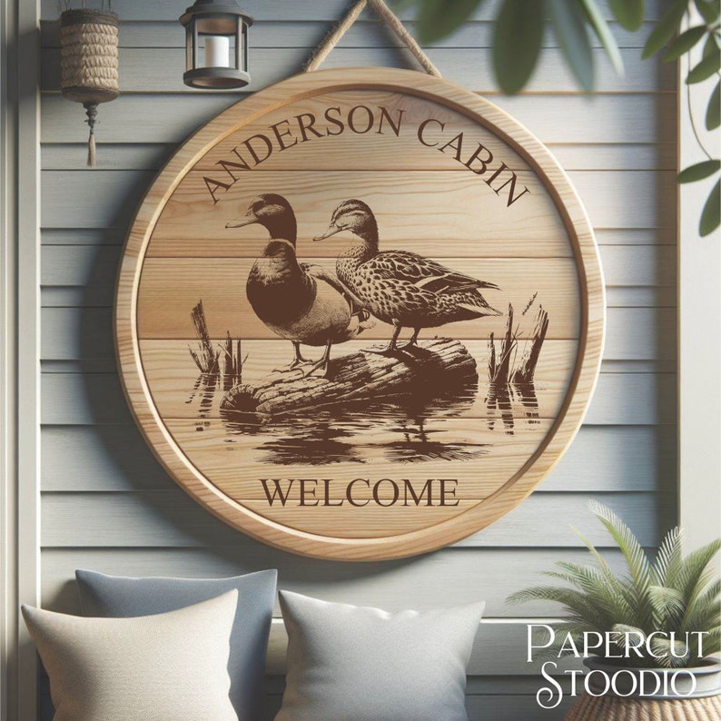 Laser Engrave File, Ducks on Log SVG, Lightburn Glowforge Digital ...