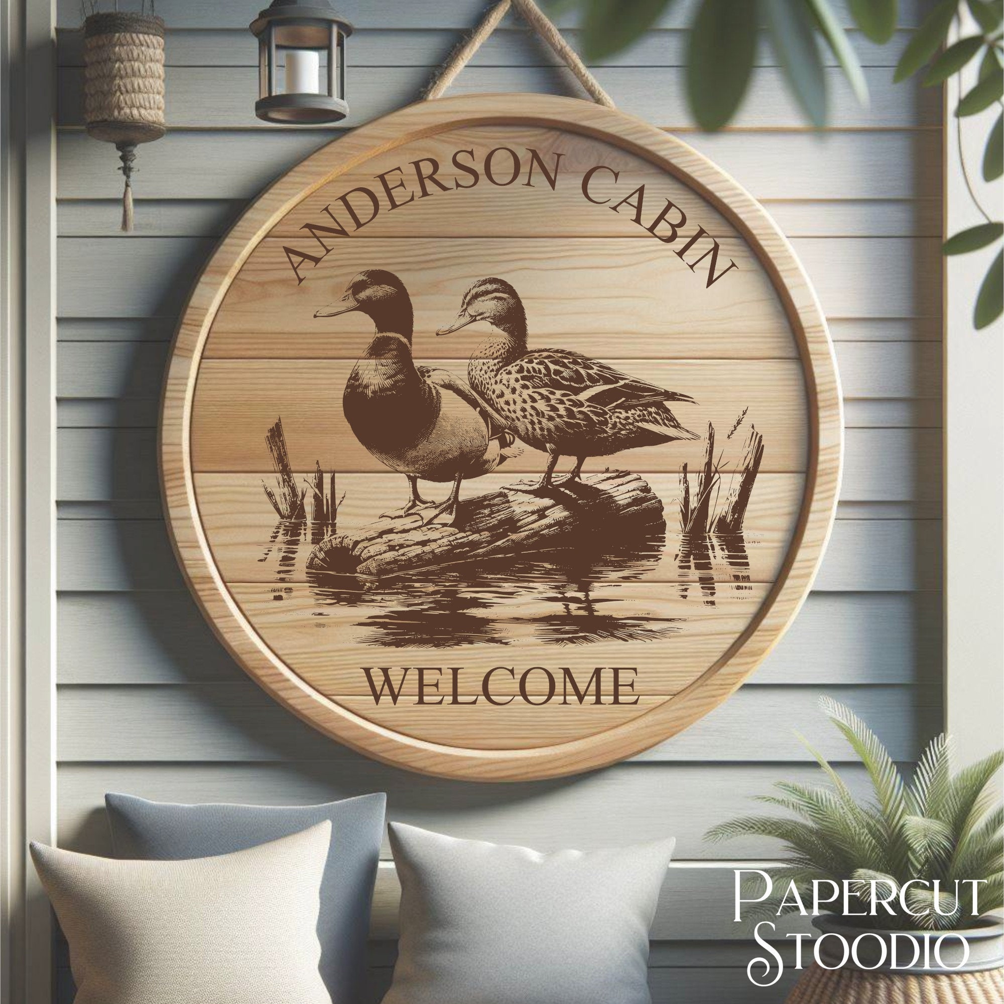 Laser Engrave File, Ducks on Log SVG, Lightburn Glowforge Digital ...